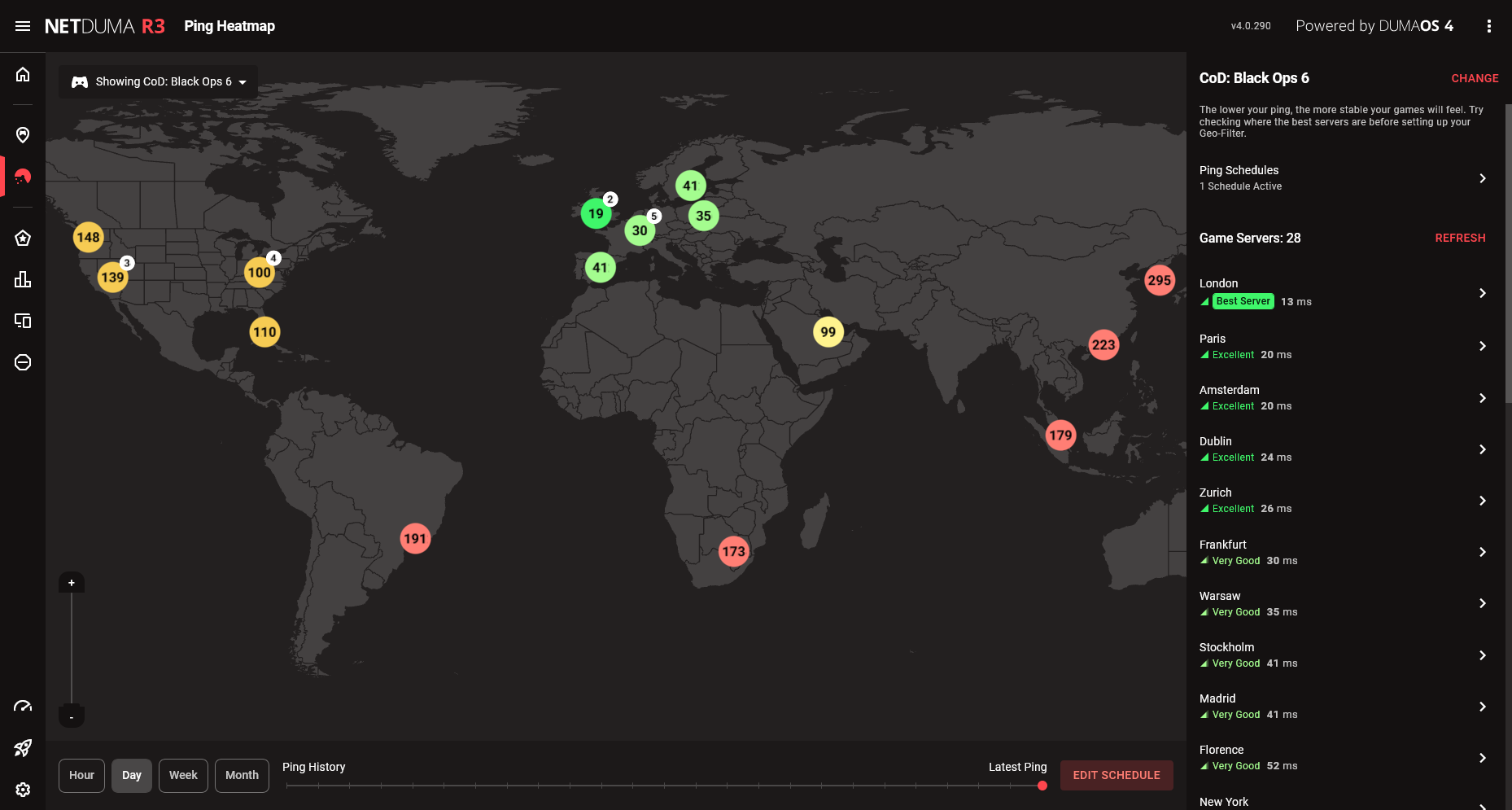 Ping Heatmap page